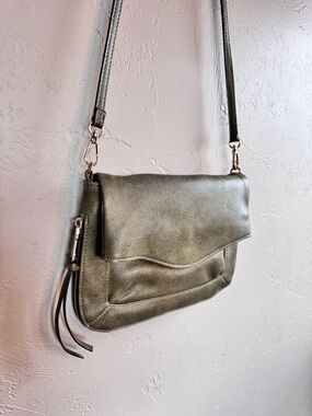Moda Luxe Faux Leather Olive Crossbody Bag
